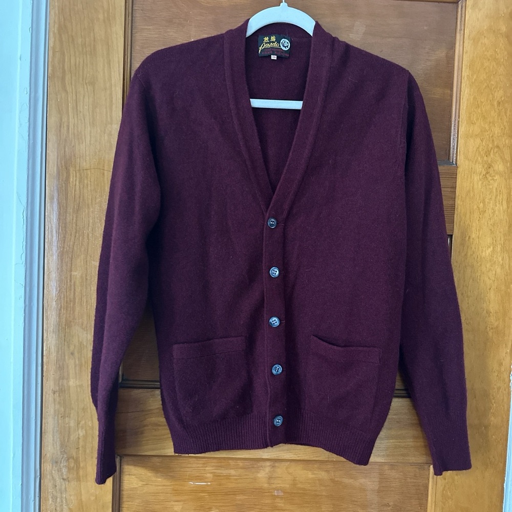 Burgundy vintage cashmere cardigan